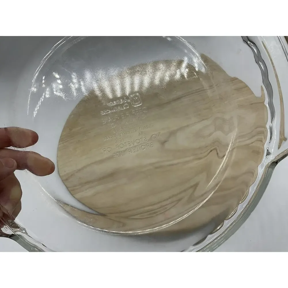 Anchor Hocking Clear Glass Deep Pie‎ Dish 9 In Round Baking Pan Handles Kitchen